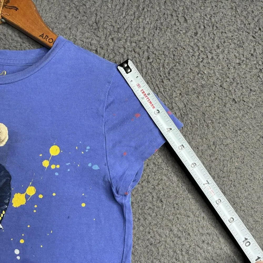Ralph Lauren Polo Bear Girls T-Shirt Blue Size M (8-10) Short Sleeve